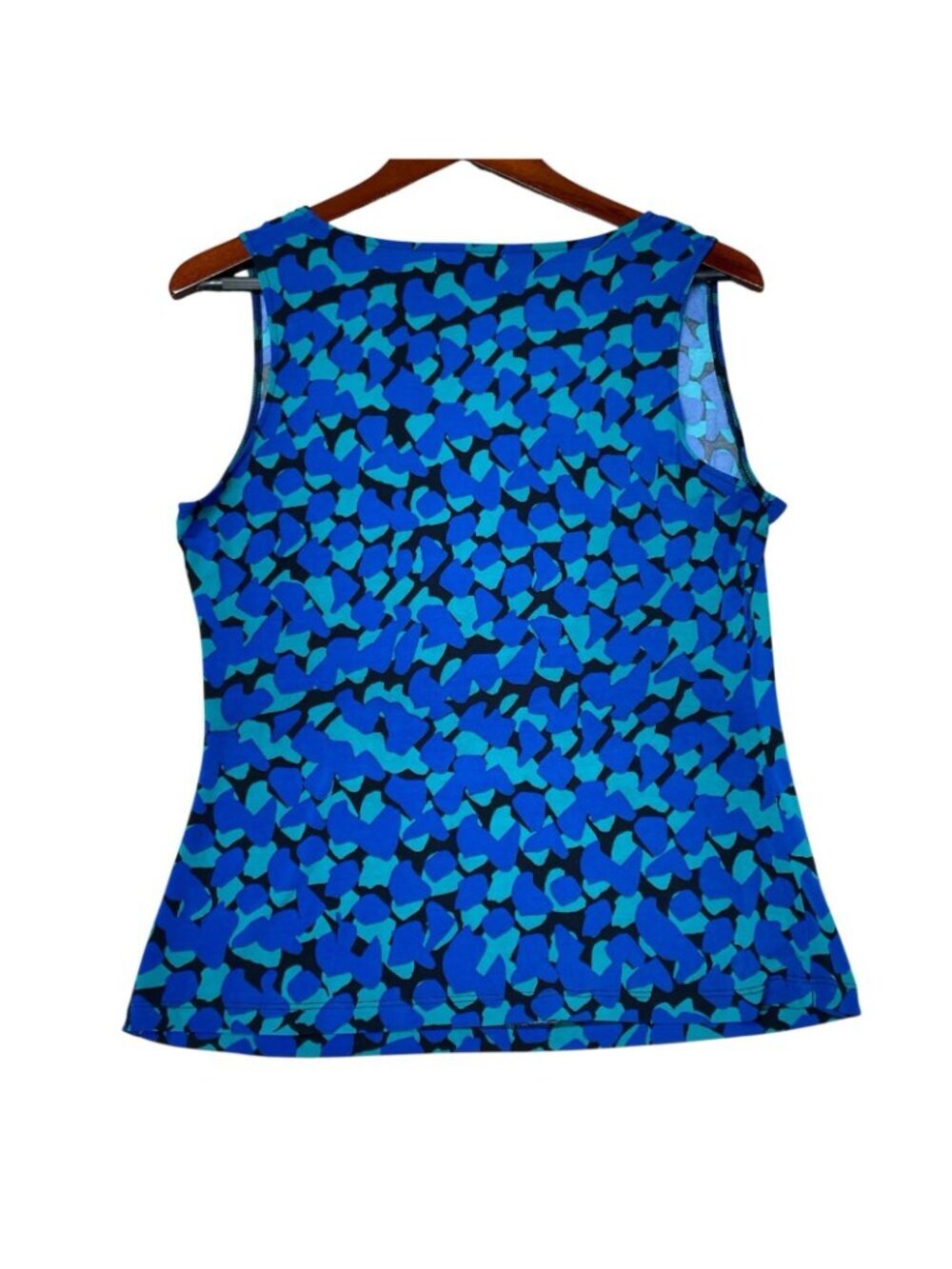 Calvin Klein Women's M Blue & Black Abstract Print Sleeveless Top Stretch i2048 - Picture 2 of 7